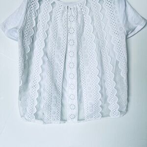 Sea New York Luna Eyelet Lace Back Combo Tee Top